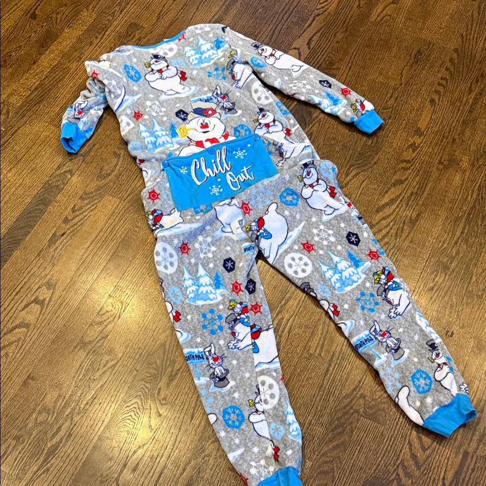 Chill Out adult large One Piece Pajama - Gray and Blue